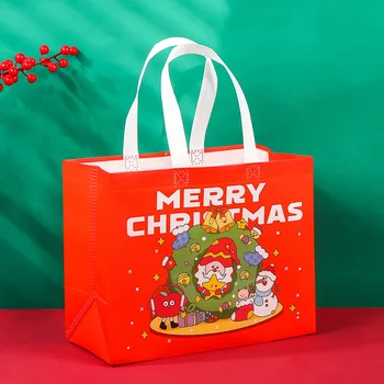 Нова година Коледна чанти-тоут от нетъкан текстил, опаковъчна хартия за бонбони, подаръци за децата от Дядо Коледа, Подаръци за партита с Настъпващата Нова година