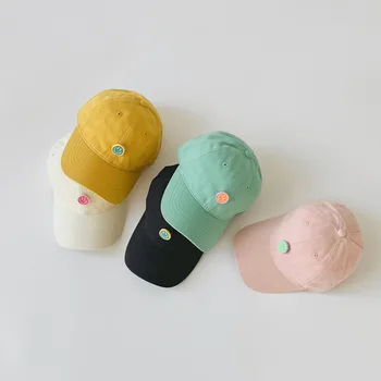 Нова детска бейзболна шапка с анимационни смайликом, детска шапчица, Корейски шапки в стил хип-хоп за момчета и момичета, улични плажни шапки Cotoon Унисекс.