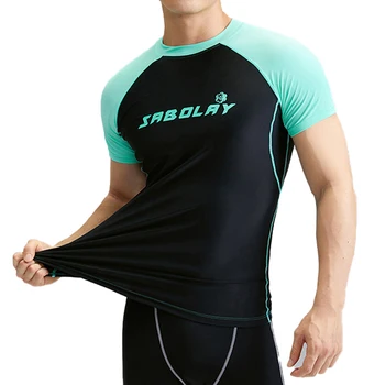 Нова мъжка тениска с къс ръкав, Самостоятелна Бански, Топ UPF50 + Защита От Слънцето, Быстросохнущий Плажен Топ За Сърфиране, Бански костюми за водни спортове 2023