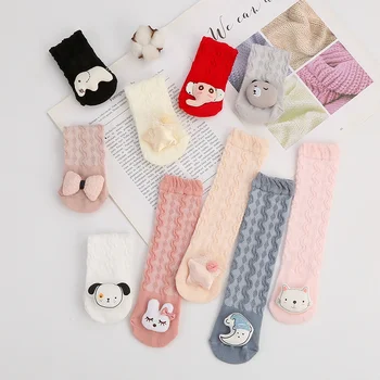 Нови Детски чорапи и Чорапогащи до коляното за малки момичета, обикновена чорапи с дълги тръби за деца с 3D кукли, Детски чорапи, Коледни чорапи за бебета