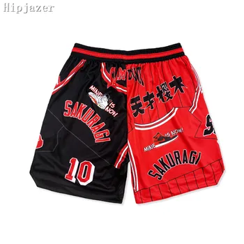 Нови Мъжки къси Панталони 10 # SHOHOKU SAKURAGI 24 # 8 # В Европейския и Американския Стил, къси Панталони за Уличен Баскетбол в стил Хип-Хоп, Спортни Панталони За Джогинг