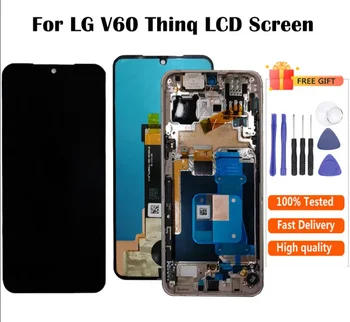 НОВИ Оригинални За LG V60 LCD дисплей С touch Screen Digitizer в събирането на Рамка За LG V60 ThinQ 5G LM-V600 Резервни Части за LCD дисплей