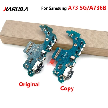 Ново, оригинално зарядно, USB, жак за порт за зареждане, гъвкав кабел Samsung A73 5G с микрофонной плащане