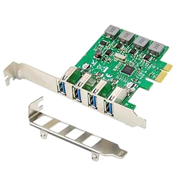 НОВОСТ-4-Портов карта-USB адаптер PCI Express 3.0 Pcie Карта за разширение PCI-E до USB 3.0 - ЧРЕЗ чипсет VL805 -Вграден автономен източник на захранване