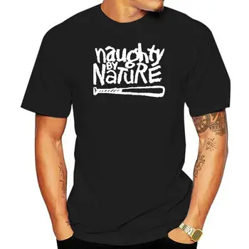 Новото Лого на Naughty By Nature Rap Hip Hop Music Мъжка Черна Тениска Размер От S До 3xl Двойка най-Готините Модни Младежки