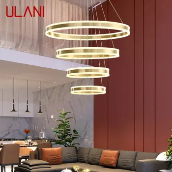 Окачен лампа ULANI Contemporary Пръстен от месинг, 3 цвята, мед полилей, декорация за дома
