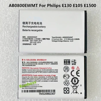 Оригинален качеството на батерията 800 mah AB0800EWMT AB0800DWML за батерията на мобилния телефон Philips E130 E105 E1500