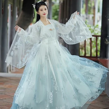 Оригинално дълга рокля Hanfu за жените, подобряване на парти по случай рождения ден на Hanfu, пролет-есен, женски банкет, облекла за танци, елегантна