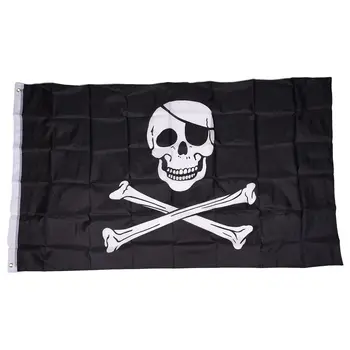 Пиратски ФЛАГ, череп и кости Джоли Роджър, голям размер 5x3 '