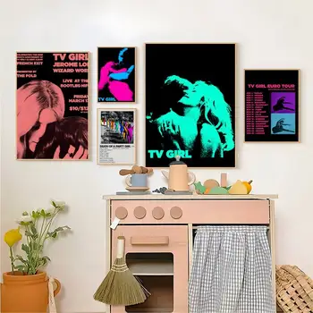 Плакат от винтажной крафтова хартия, TV Момиче, Стенно изкуство, Плакатная рисувани Стикер за бар, клуб, магазин, дом, хол