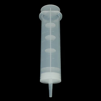 Пластмасова спринцовка с капацитет 300 мл, Прозрачни, за многократна употреба стерилен инструмент за спринцовка за инжектиране, за хидропоника и хранителни вещества