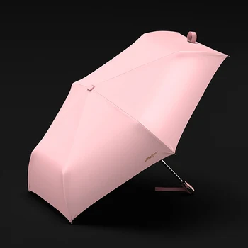 Плосък автоматично gatefold чадър от слънцето Компактен преносим трикуспидалната слънцезащитен чадър от слънце и дъжд с двойно предназначение за пътуване