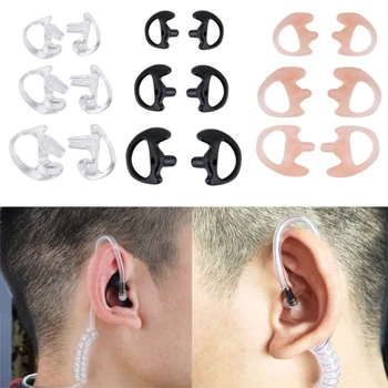 Подмяна на ушния форми за двустранния радио Мека силиконова ушна части за акустична сонда (3 двойки големи, средни, малки)