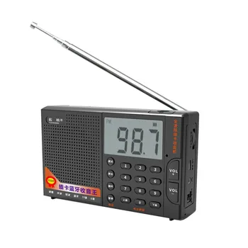 Преносим полнодиапазонный радио FM/AM/SW, стереодинамик Bluetooth, музикален плейър TF/USB с конектор LCD/3.5 мм, поддръжка хендсфри