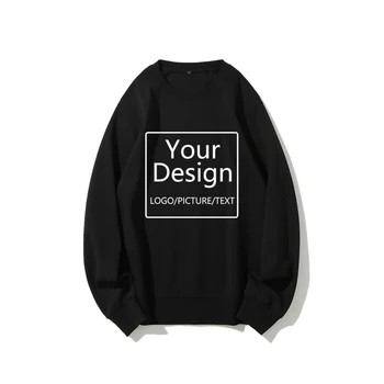 Пуловер С Потребителски Логото На Harajuku, За Мъже/Жени, Направи Си Сам, Купя Снимката, Блузи С Яка-Часова, Модни Индивидуална Дрехи На Едро