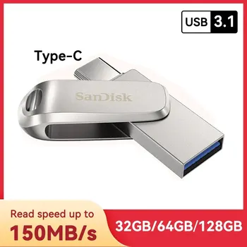 Пясъци SDDDC4 USB 3.1 Флаш памет 64 GB Type-C Карта 128 GB 32 GB Телефон Метален Флаш памет Type-C OTG Флаш памет