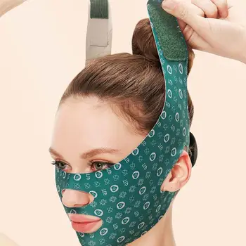 Регулируема V-образна маска за сън, стягащ колан, Уменьшающий двойна лента за брадичката, Лепенки за скулптура на лицето, средство за стягане на кожата на лицето