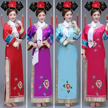 Рокля + шал + Шалче + прическа от 4 теми, драматургическое рокля на Древната китайска принцеса, костюм за китайски народни танци, придворни рокли
