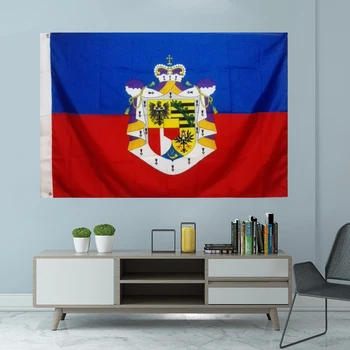 Роял Стандарт на принца на Лихтенщайн Национален Флаг на Графичен Отпечатани На Поръчка Висящ Банер Покриване на Вала на Буш 3X5 ФУТА 90X150 СМ