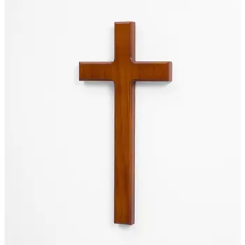 Ръчен кръст Стенен декор за дома Дърво Христос Цвят дъб Католически декор Християнска религиозна църковна утвар