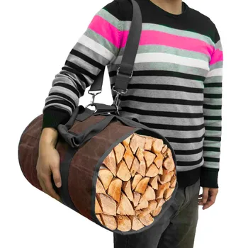 с камина, дърва за огрев, восъчна чанта за носене, холщовыми дървени дръжки, къмпинг и крак туризъм на открито