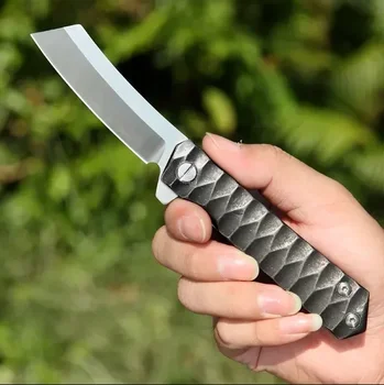 Сгъваем джобен нож с острие D2 Tanto, тактически Нож за оцеляване с дръжка от неръждаема стомана, Инструменти за къмпинг, лов, EDC