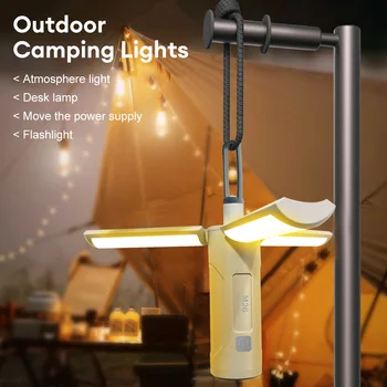 Сгъваем Походный фенер Портативен захранващ Блок Фенерче външно осветление Фенер за палатка Led Акумулаторни Лампи за възстановяване оборудване