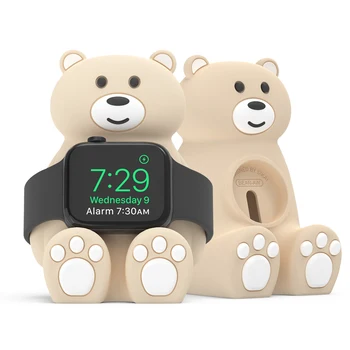 Силиконова поставка за зарядното устройство SIKAI за Apple Watch Серия 7 6 5 4 3 2 1 SE Докинг станция Iwatch за зареждане, Тенис на държач за Аксесоари