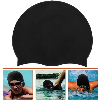 Силиконова шапка за плуване за дълга коса, водоустойчив шапчица-купол, Еластична, капачка за защита на ушите, капачка за практикуване на плуване, капачка за сърфиране, мъжка шапка за практикуване на плуване, шапчица, за да сърфирате,