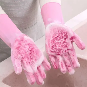 Силиконови ръкавици за миене на съдове кухненски многофункционални ръкавици за почистване на дома битови силиконови ръкавици срещу изгаряния