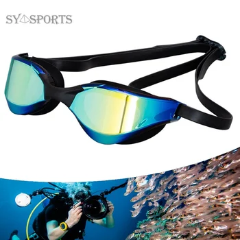 Силиконово Професионални Водонепроницаемое Покритие Прозрачни Двойни Фарове за Очила За плуване Anti-UV Мъжки Дамски очила за плуване