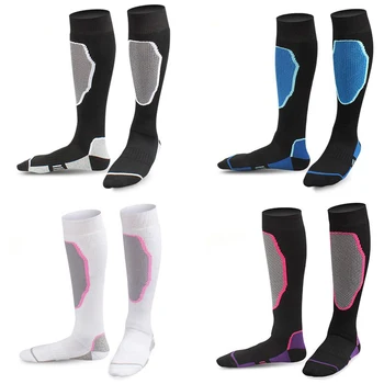Ски чорапи, бързо съхнещи мъжки чорапи за планинско катерене, Изолирана зимни чорапи с хавлиена кърпа, Дамски спортни чорапи, Дълги, Високи