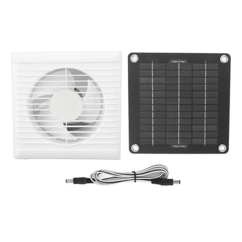 Слънчев вентилатор за оранжерии - соларен панел с мощност 50 W + 10-инчов слънчев вентилатор за навес, кучешки къщички
