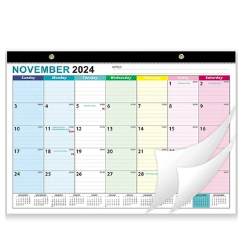 Стенен календар в 2024 година, тематични стенен календар в 2024 година, хартия премиум-клас 16.9X12, здрав двухжильный подвързия.