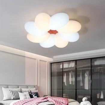 Тавана лампа в скандинавски стил с led цветя, тавана лампа в главната спалня, Модерен домашен Романтична сватбена Творчески Прост лампа за осветление на помещения
