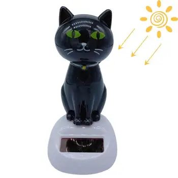 Танцуващата котка в слънчева батерия, Лампа се захранва от Мультяшного Качающегося котка Кукли на арматурното табло Малка котка-танцьор-люлка Украса за дома За