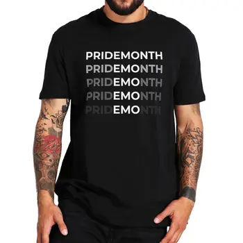 Тениска Емо Pride 2023 Pride Month LGBTQIA + Подарък върхове с гей-чувство за хумор на Европейския размер от 100% памук Унисекс С кръгло деколте, Летни тениски