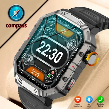 Трайни Военни Смарт часовници за Мъже За Android и IOS Ftiness Watches Ip68 Водоустойчив 2,02 