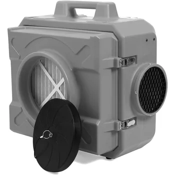 Търговска Пречистване на въздуха MOUNTO HEPA500 500cfm Hepa Air Scrubber Машина за подаване на отрицателно на въздуха Roto-Molded (сив)