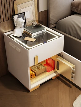 Умен малка странична масичка, вградена потребителска защита от кражба, модерна и минималистичная спалня, луксозен и скъп малък шкаф