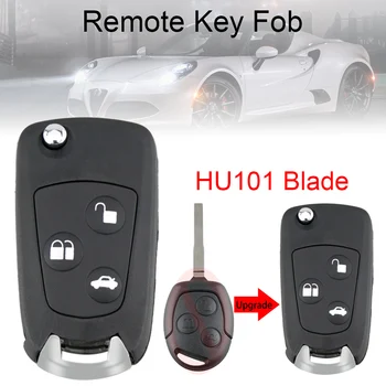 Умен сгъваем калъф за автомобилни ключове с дистанционно управление с 3 бутона с нож FO21 HU101, подходящ за Ford 2002-2012