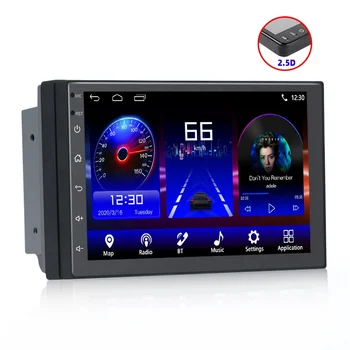 Универсален double Din авто o 2.5 D Сензорен екран на Android 9, автомагнитола, 7-инчов навигация и Gps