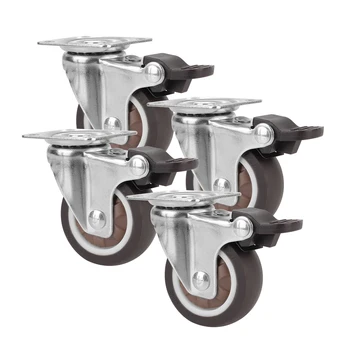 Универсално меко гумено колело, 360 °, 4шт, Мебелен валяк за платформа, Камион, Аксесоар за стол, въртящ се валяк 1/2 инча