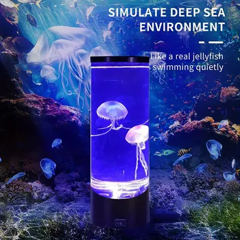 Фантастичен аквариум с медузи♫, захранван от USB / батерия, Led лампа, с променящ се цвят, Нощни лека нощ от лава за домашен интериор на спалнята