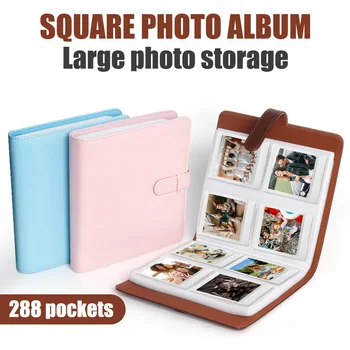 Фотоалбум с 288 джобове за камерата Instax Square SQ1/SQ6/SQ10/SQ20/SQ40 Kodak Mini Square 3, Скоба за съхранение на Mini Shot 3 Square