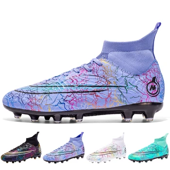 Футболни обувки за момчета Дишаща футболна Мъжки обувки, детски футболни обувки Футболни обувки Fg Tf с дълги шипове Спортни обувки за тренировки на трева