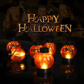 Хелоуин LED окачен фенер под формата на тиква, Призрачная лампа, свещ, ретро Малка маслена лампа, начало декор за парти в чест на Хелоуин, реквизит на ужасите