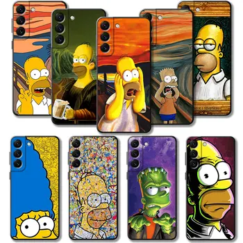 Художествени калъф The Simpsons Family Scream Живопис За Samsung Galaxy S22 S23 S21 S20 FE Ultra S9 S10 S8 Plus S10e Note 20Ultra 10Plus