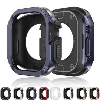 Чанта 2 В 1 за Apple Watch Серия от 49 мм 41 мм 45 мм 40 мм 44 мм устойчив на удари Защитна Броня за iWatch Ultra 9 8 7 6 5 4 SE Калъф