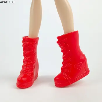 Червена модерни обувки за кукли от серията чудовище Хай, обувки на висок ток, средни ботуши, Аксесоари за кукли 1/6 за детски играчки Ever After High 1:6